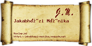 Jakabházi Mónika névjegykártya
